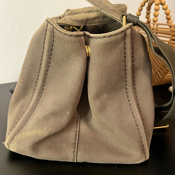 Prada Canvas Large Canapa Logo Tote Green - Picture 8 of 10